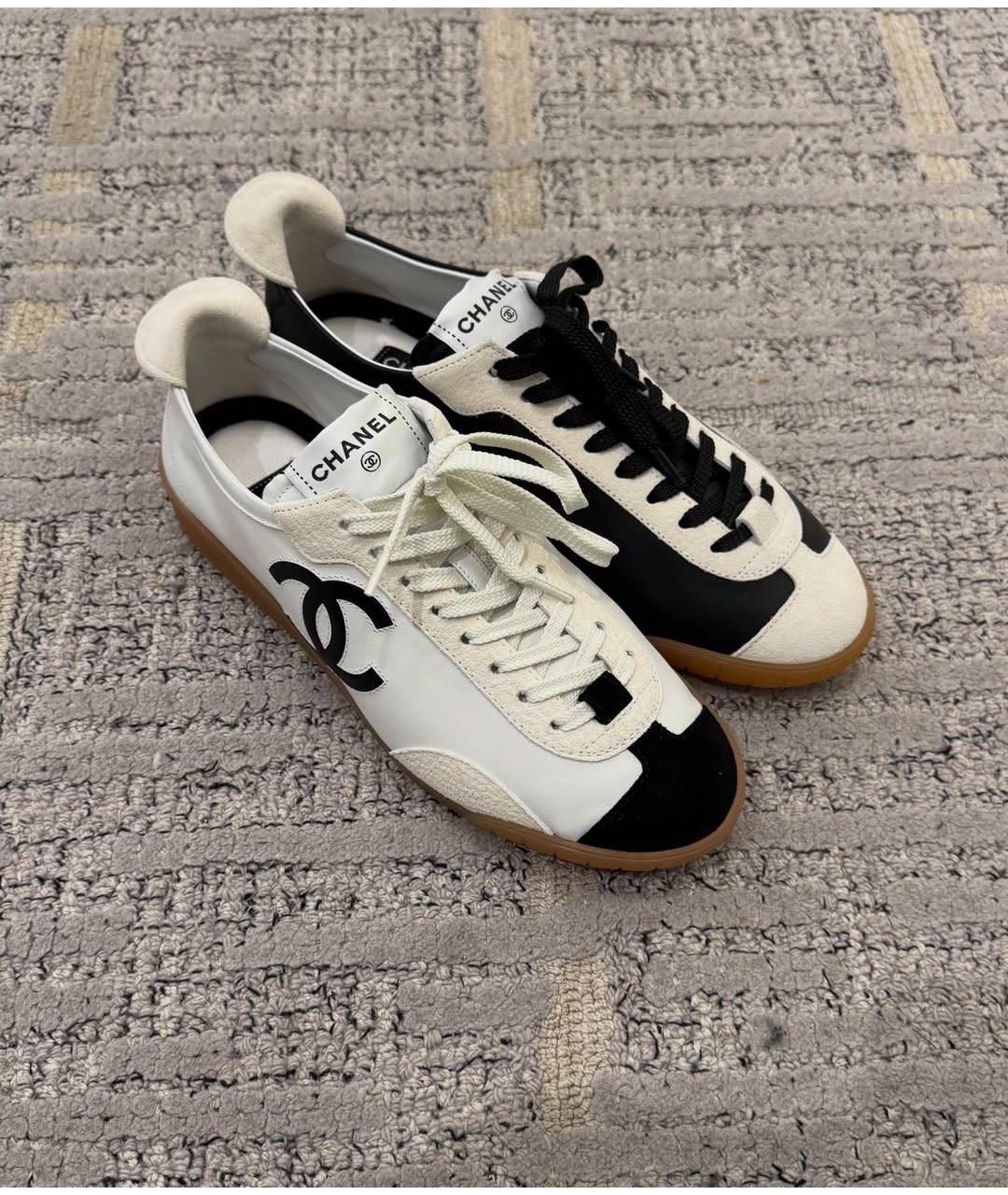 CHANEL Белые кожаные кеды, фото 5