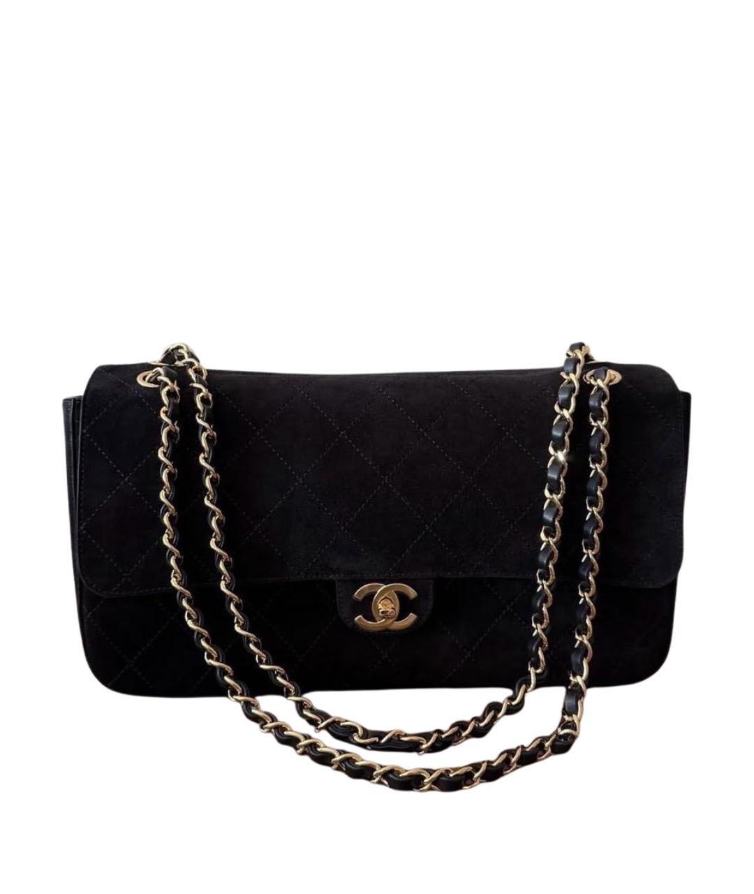 CHANEL Черная замшевая сумка через плечо, фото 1