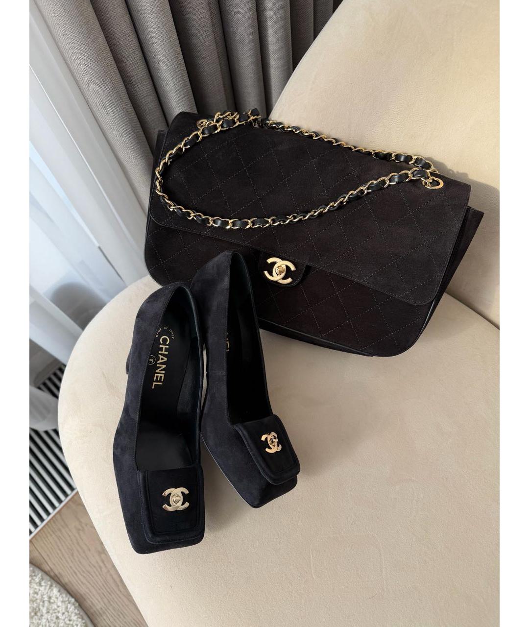 CHANEL Черная замшевая сумка через плечо, фото 4