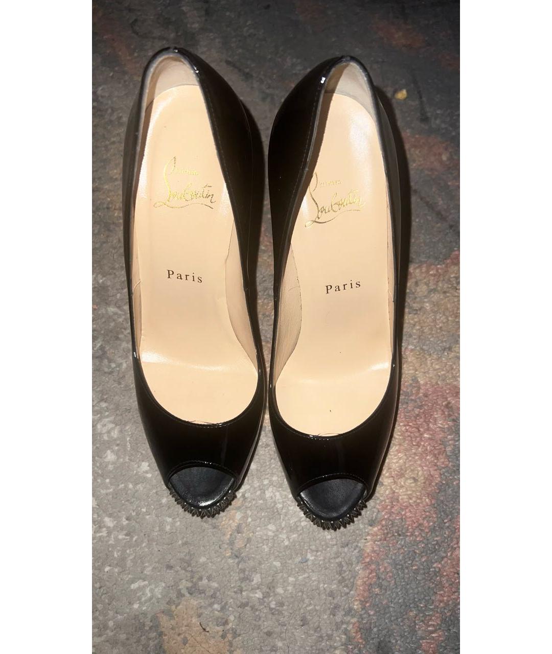 CHRISTIAN LOUBOUTIN Черные туфли из лакированной кожи, фото 2