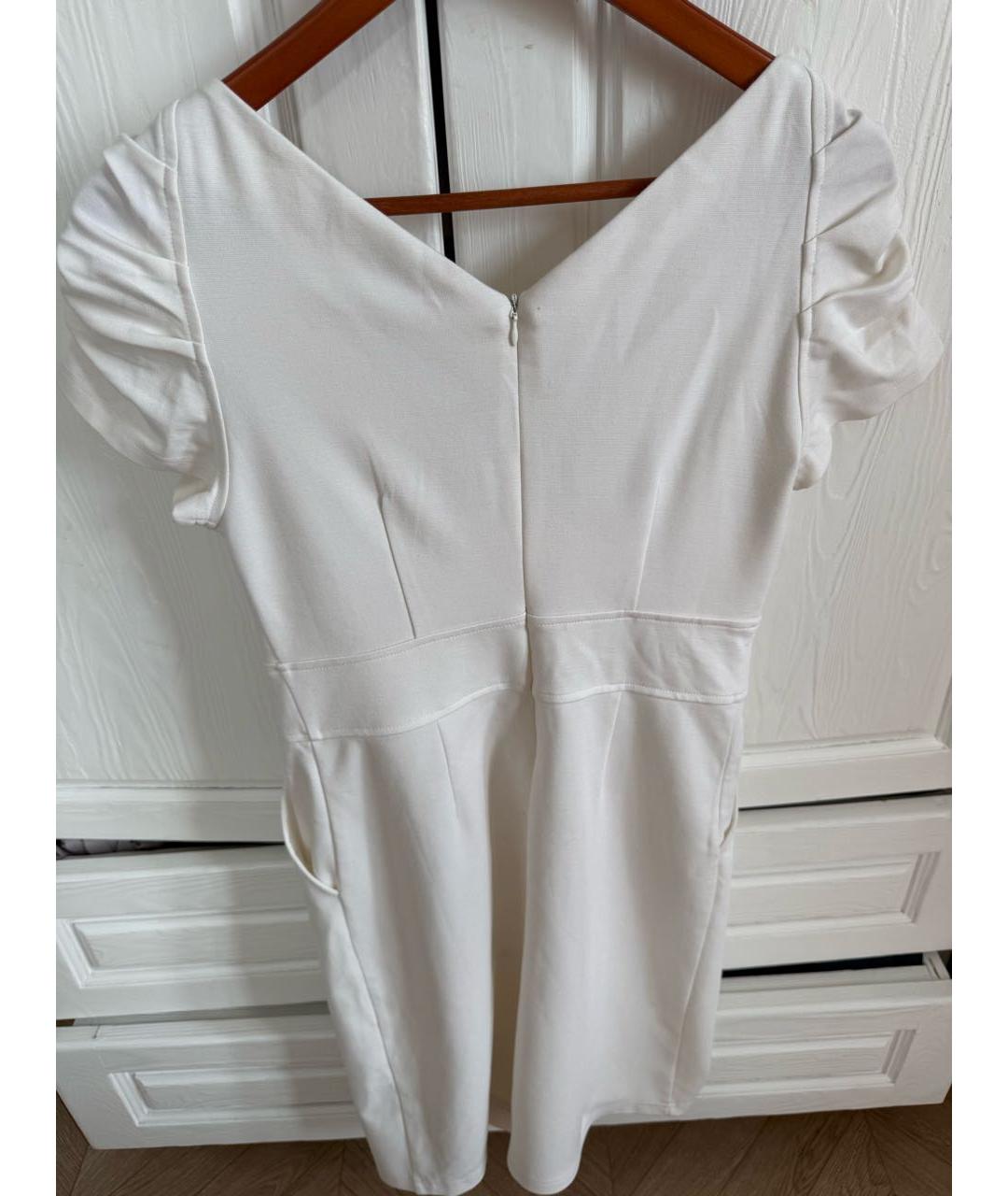 MOSCHINO Белое хлопковое коктейльное платье, фото 2