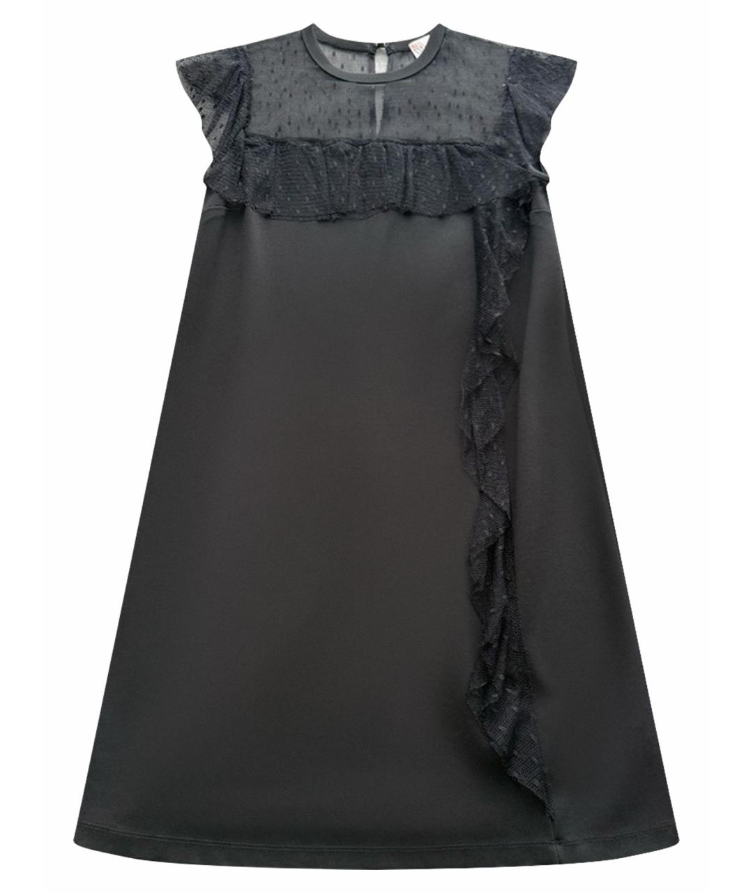 RED VALENTINO Черное вискозное коктейльное платье, фото 1