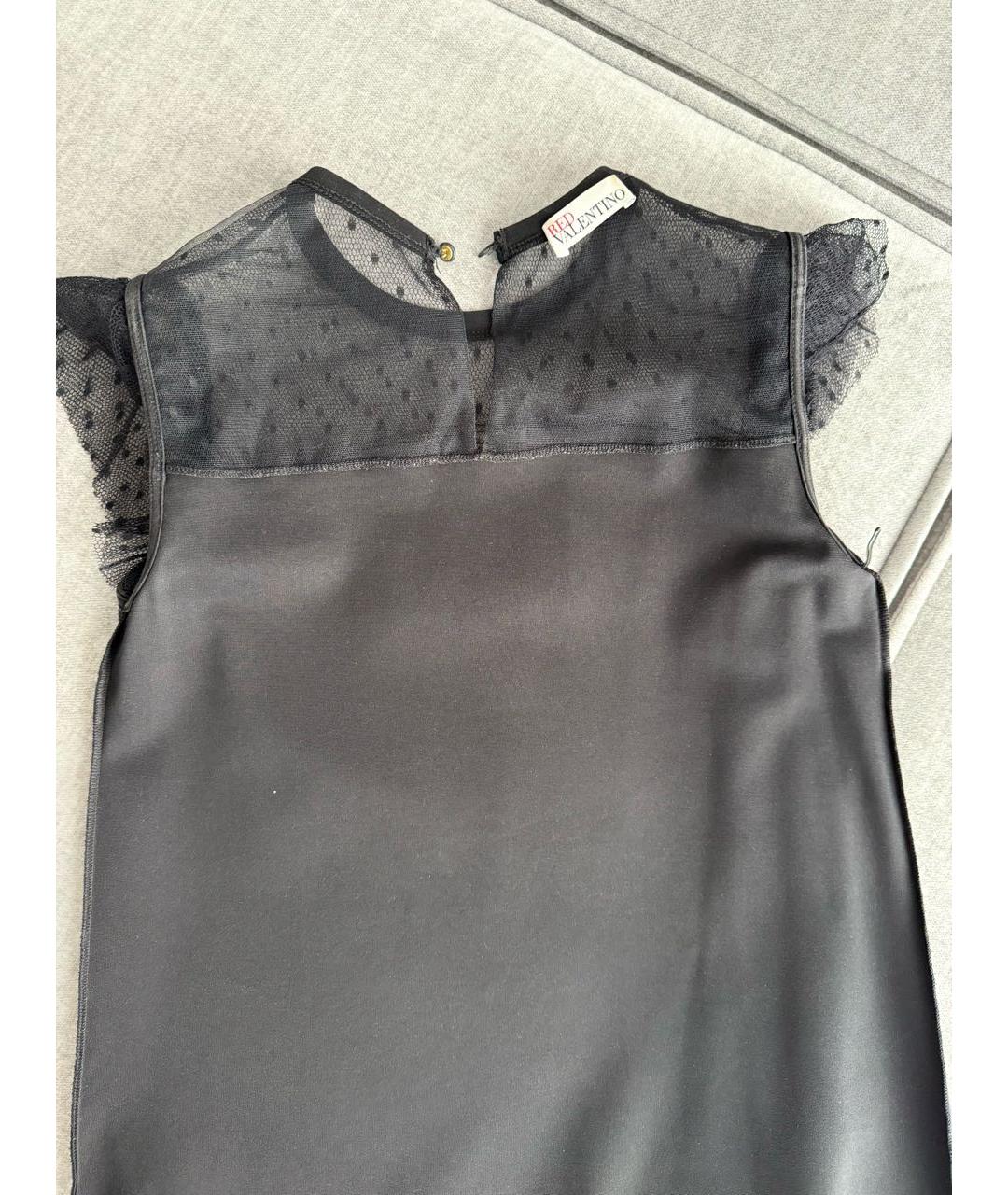 RED VALENTINO Черное вискозное коктейльное платье, фото 3