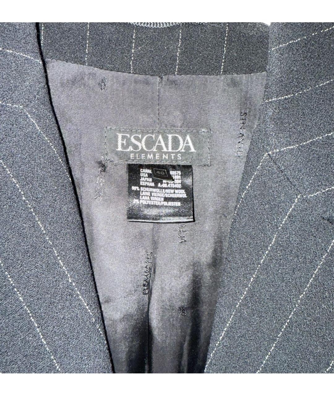 ESCADA Черный шерстяной жакет/пиджак, фото 5