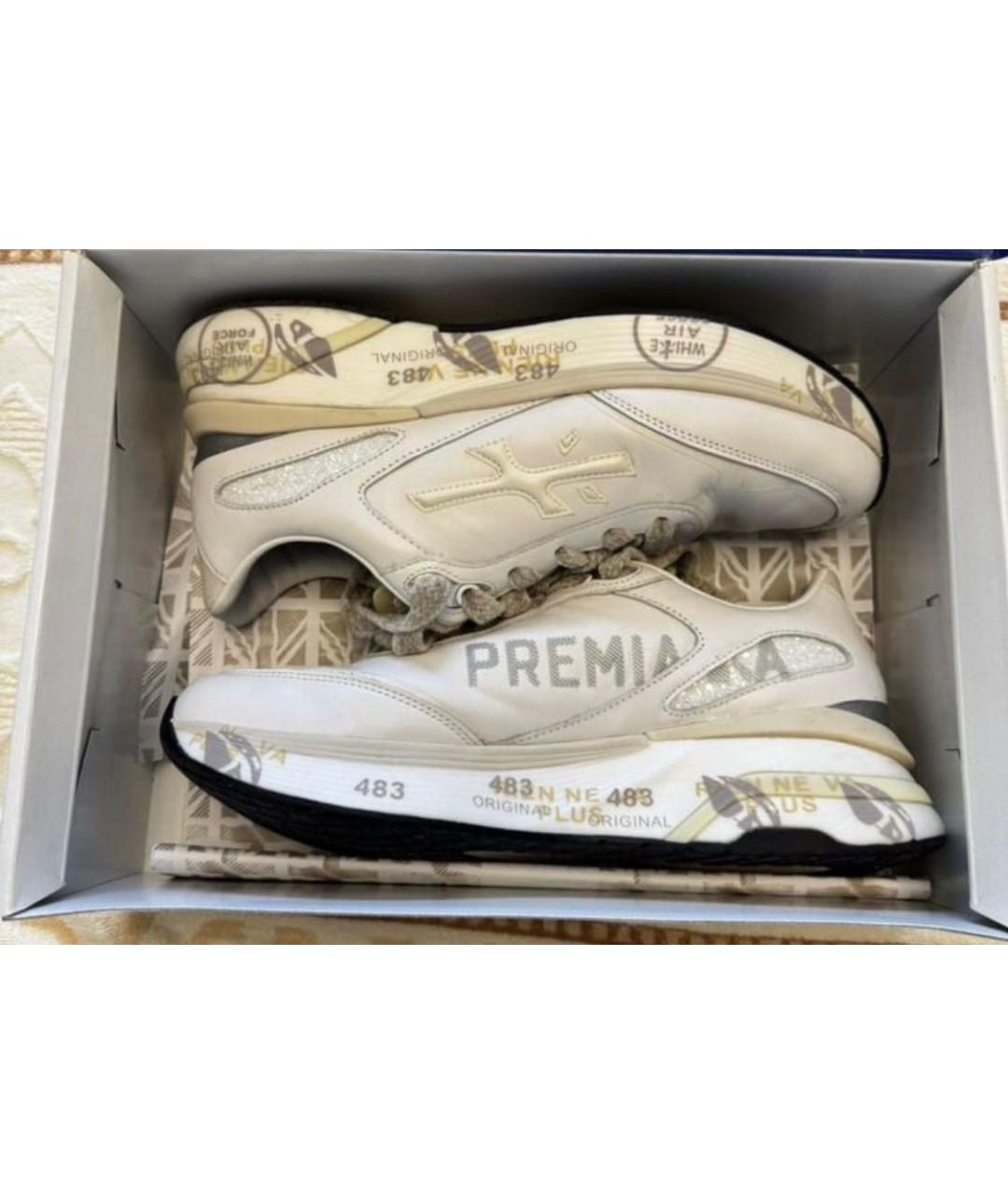 PREMIATA Белые кожаные кроссовки, фото 2