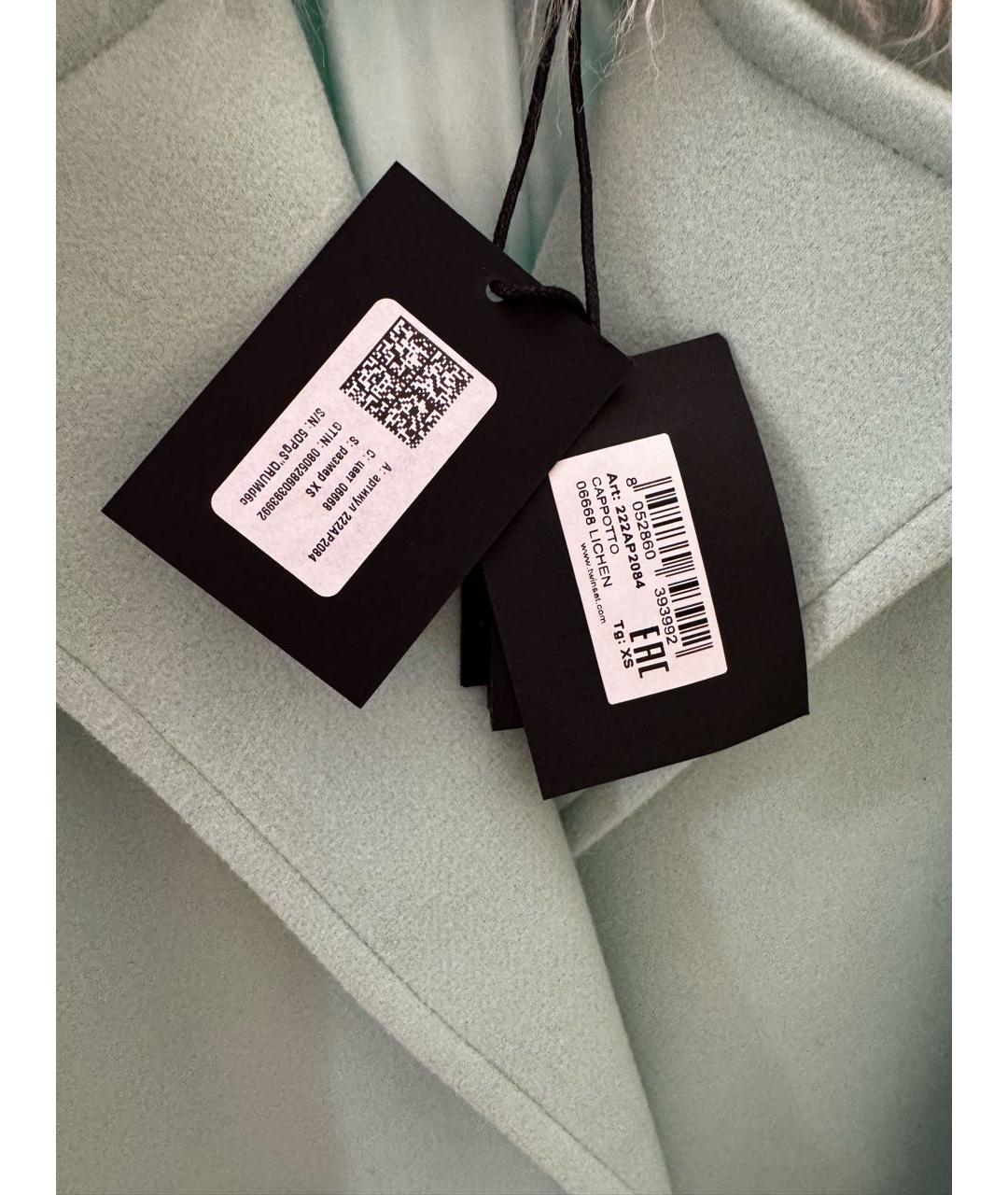 TWIN-SET Бирюзовое пальто, фото 3