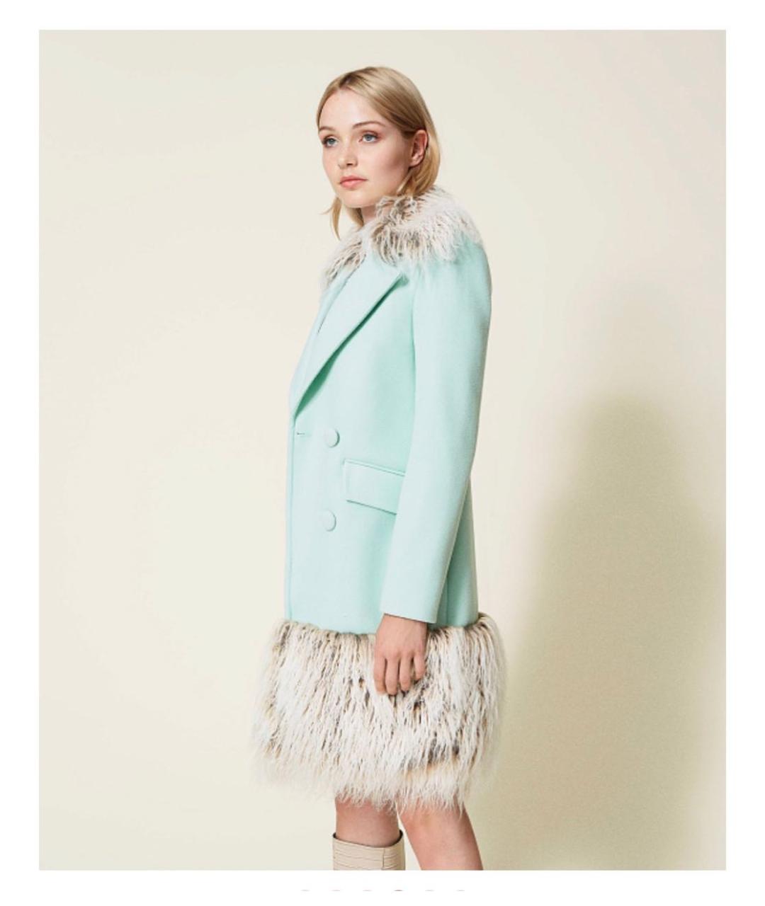 TWIN-SET Бирюзовое пальто, фото 8