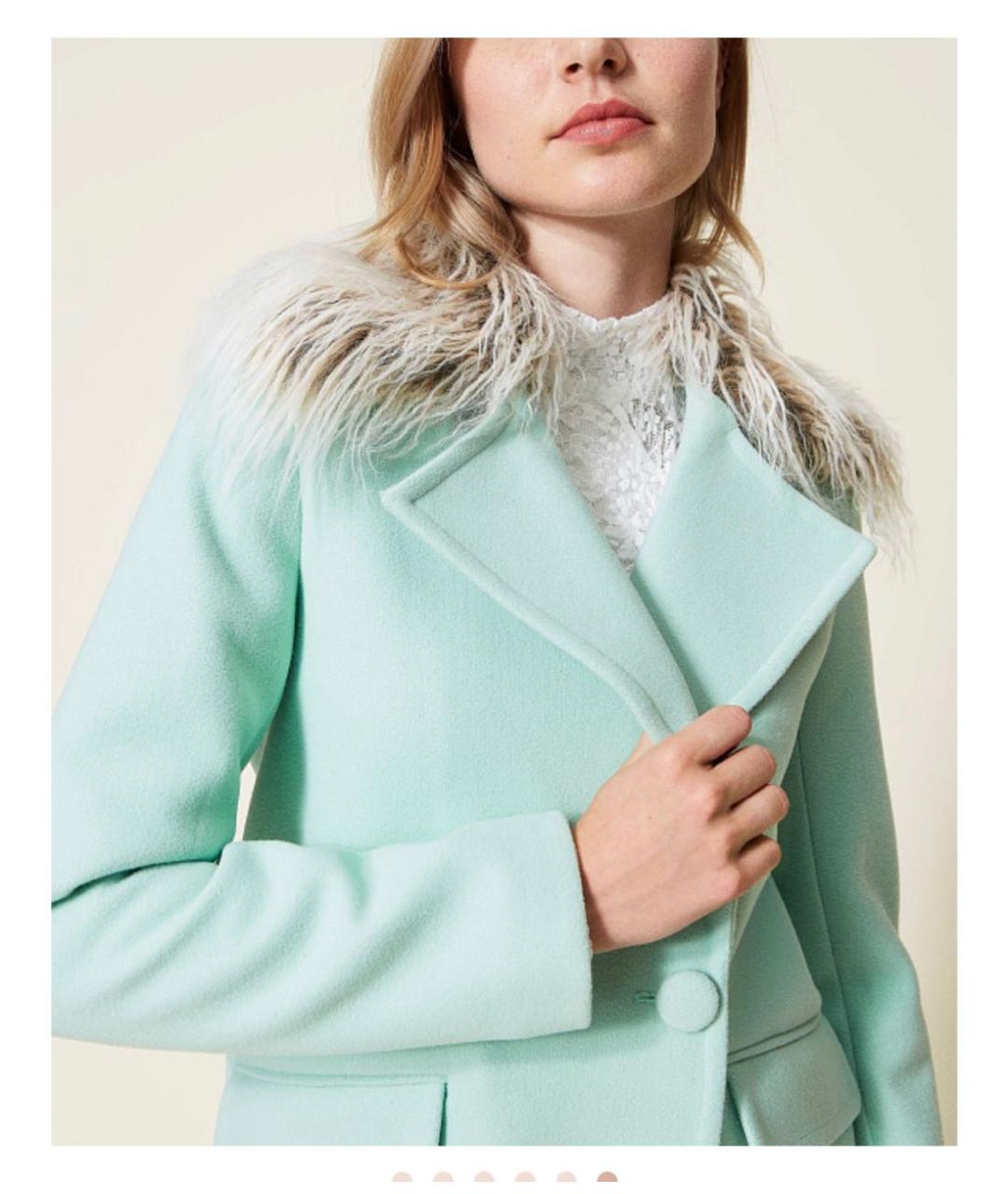 TWIN-SET Бирюзовое пальто, фото 7