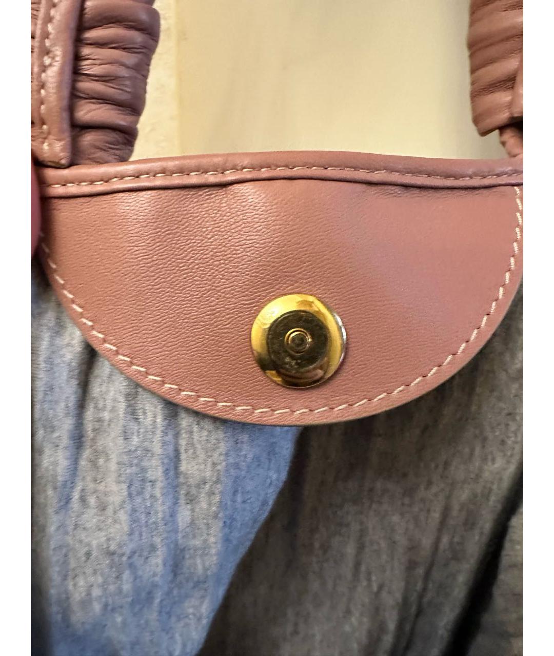 'S MAX MARA Розовая кожаная сумка через плечо, фото 3