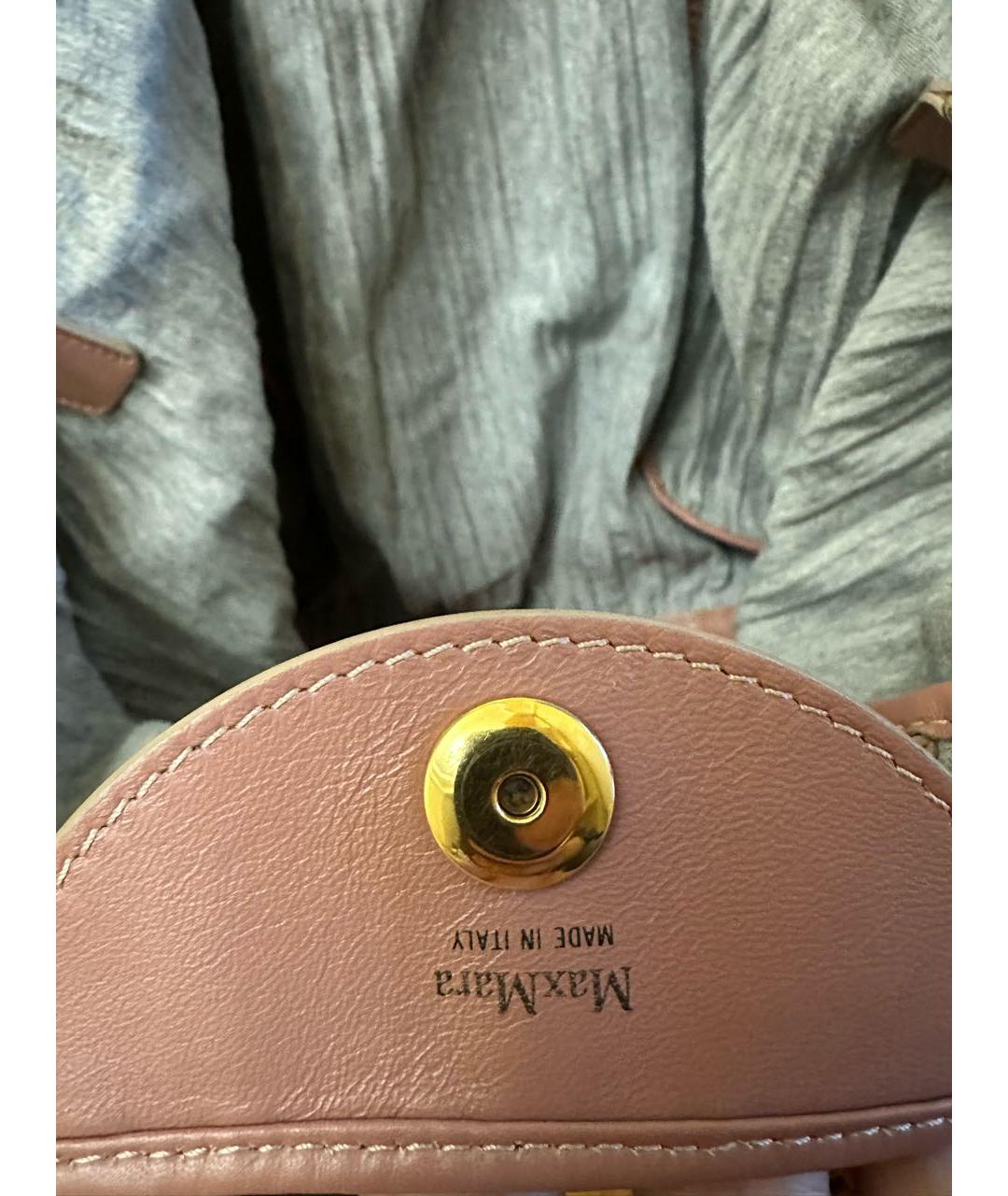 'S MAX MARA Розовая кожаная сумка через плечо, фото 4
