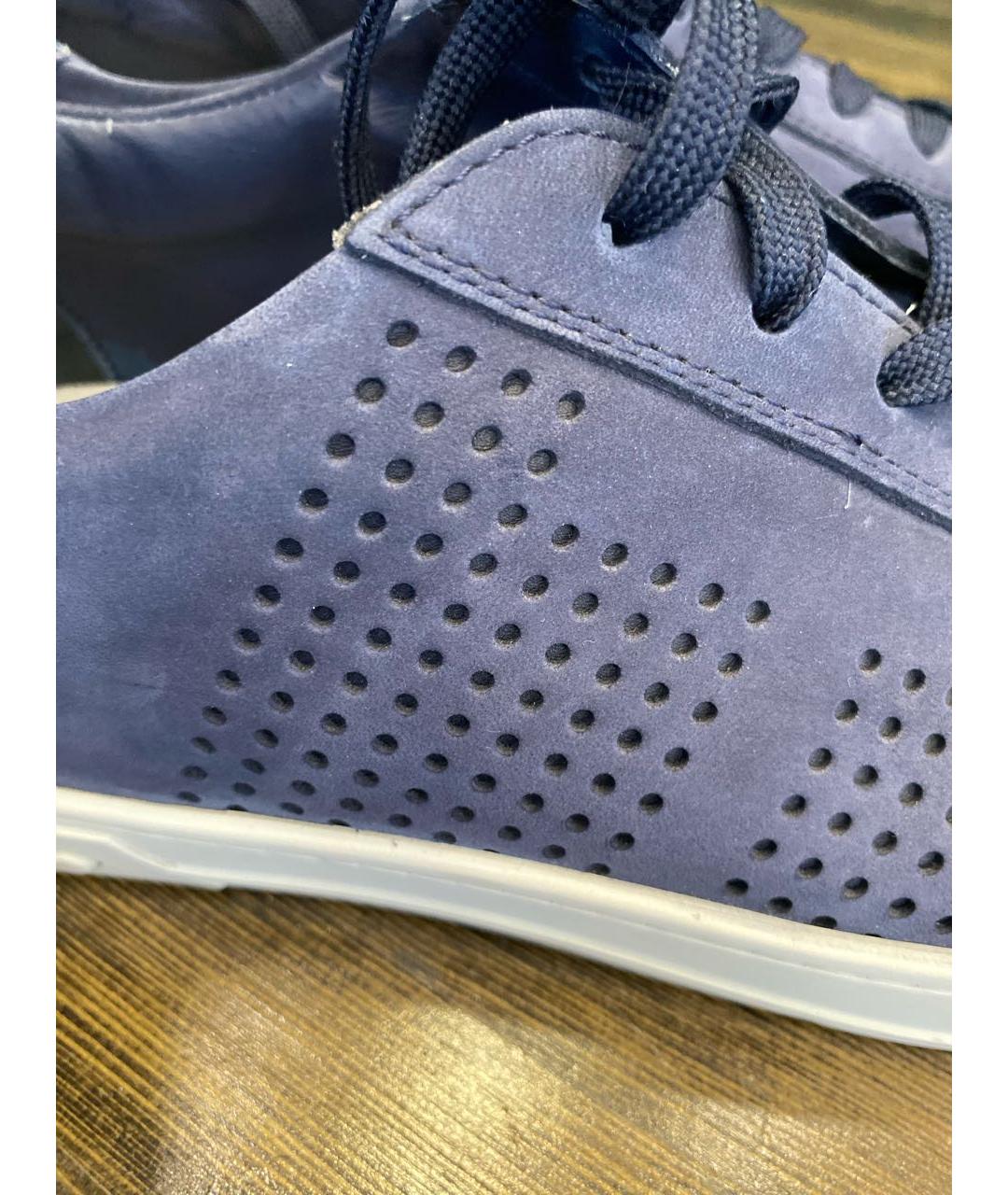 TOD'S Синие нубуковые низкие кроссовки / кеды, фото 7