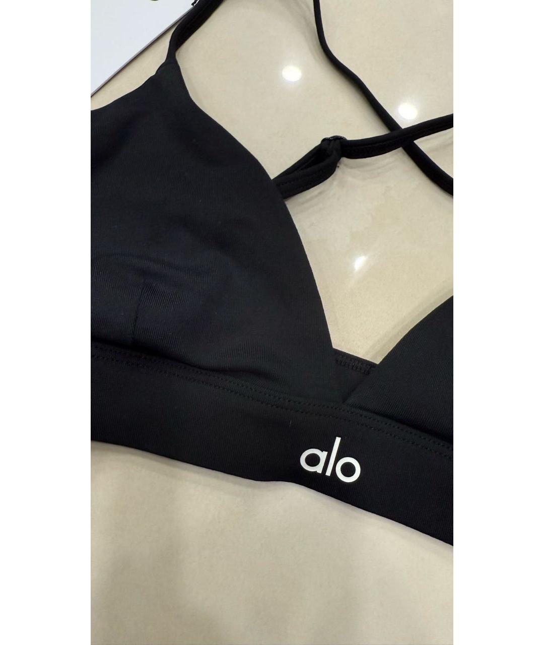 ALO YOGA Черная хлопковая майка, фото 3
