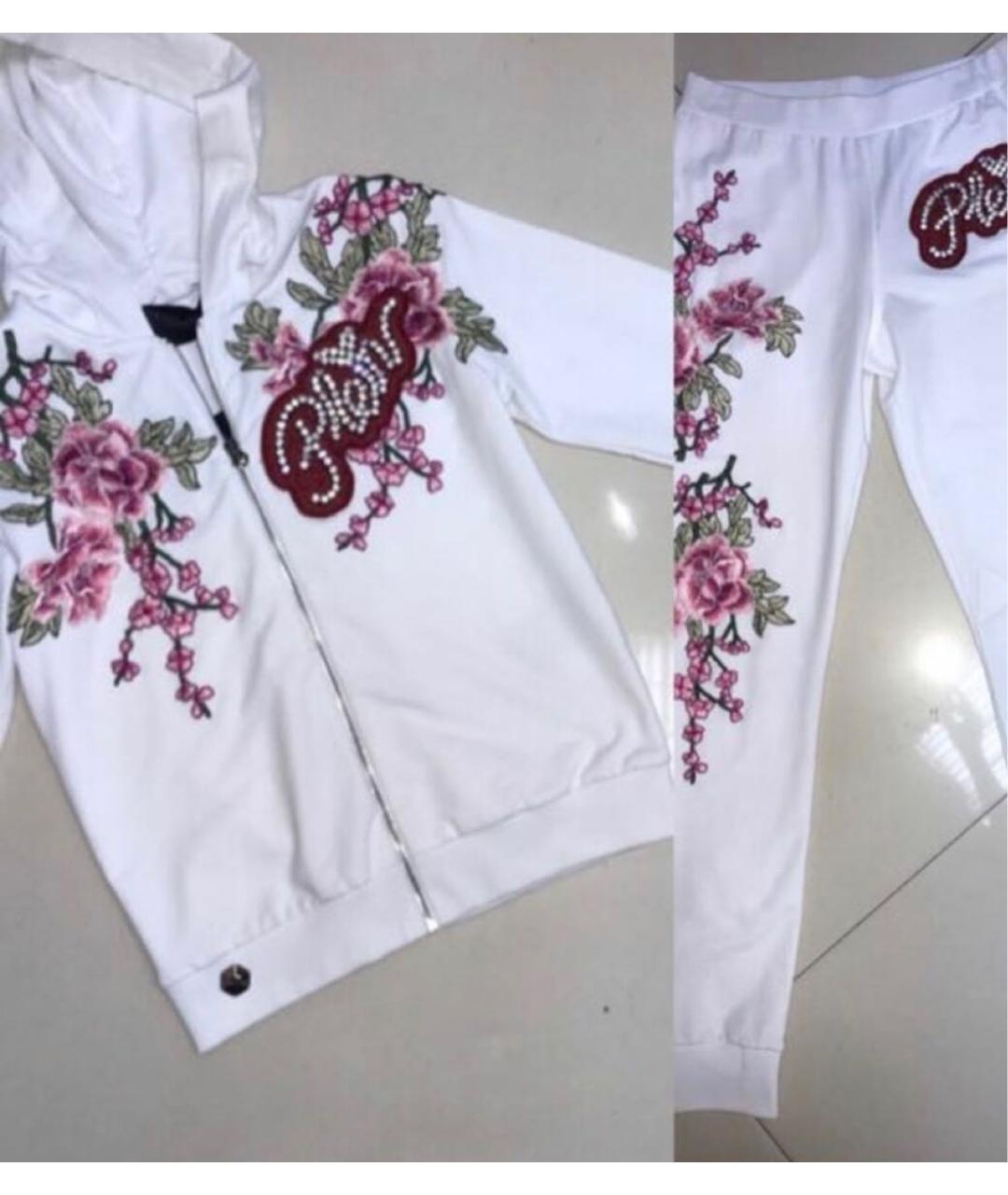 PHILIPP PLEIN Белый хлопко-эластановый спортивные костюмы, фото 4