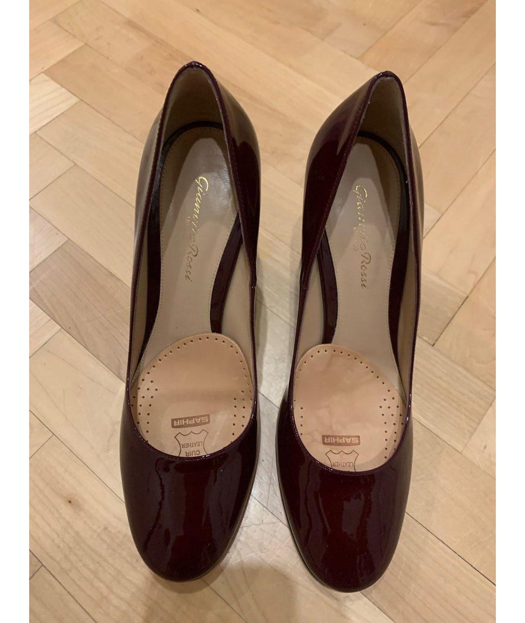 GIANVITO ROSSI Бордовые кожаные туфли, фото 3