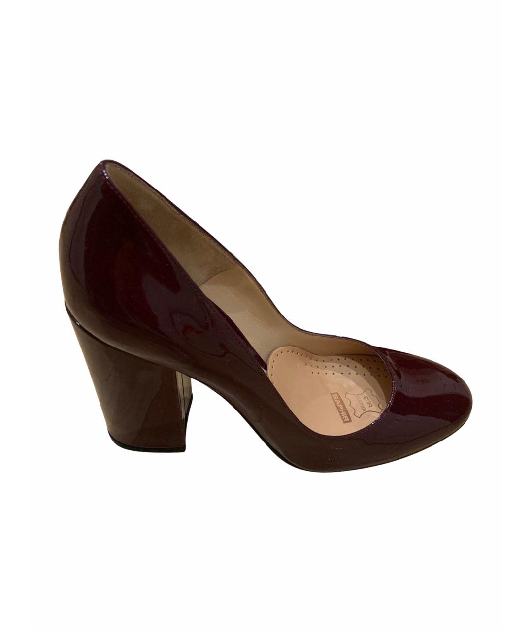 GIANVITO ROSSI Бордовые кожаные туфли, фото 1