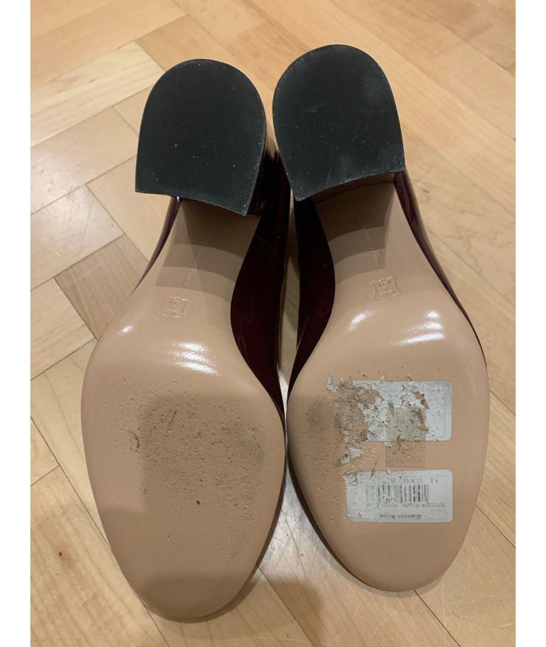 GIANVITO ROSSI Бордовые кожаные туфли, фото 5