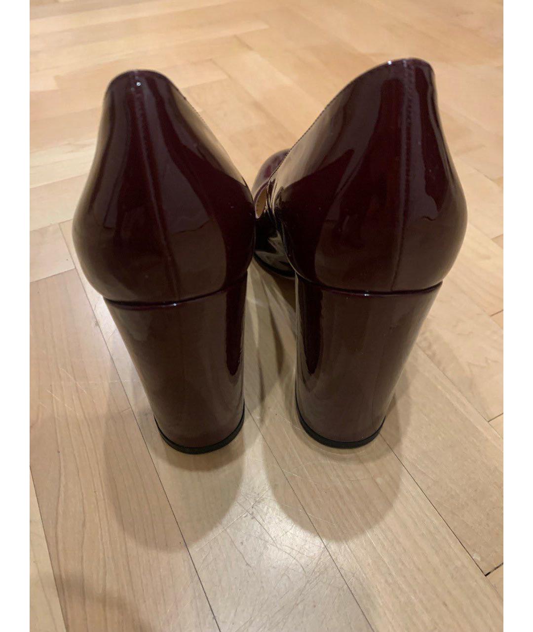 GIANVITO ROSSI Бордовые кожаные туфли, фото 4