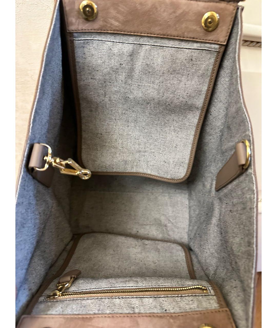 'S MAX MARA Коричневая замшевая сумка тоут, фото 2