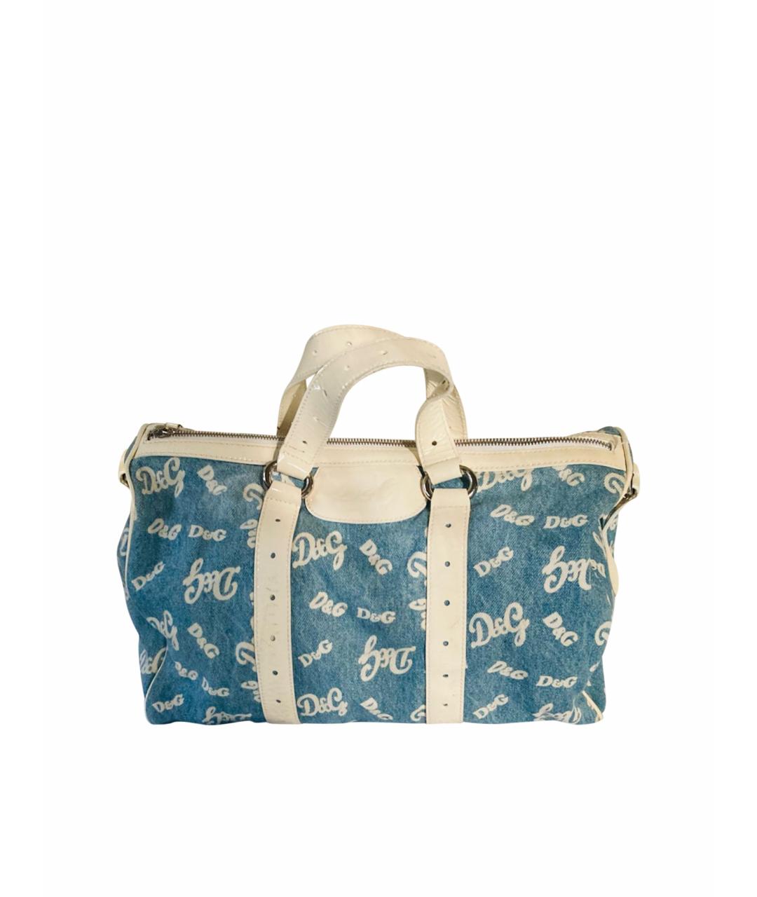 DOLCE&GABBANA Голубая деним сумка тоут, фото 1