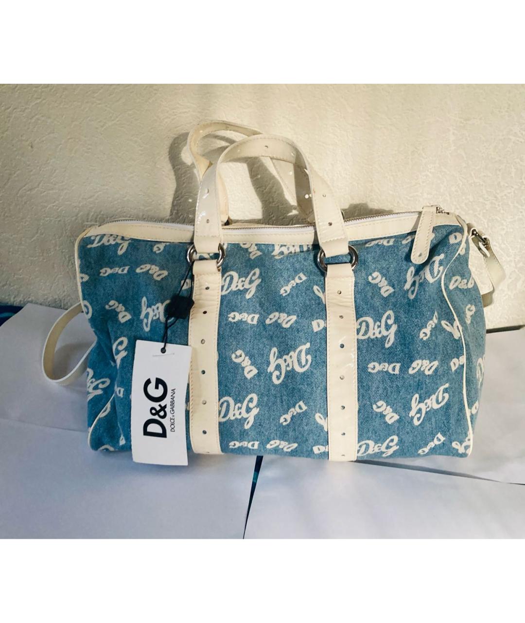 DOLCE&GABBANA Голубая деним сумка тоут, фото 2
