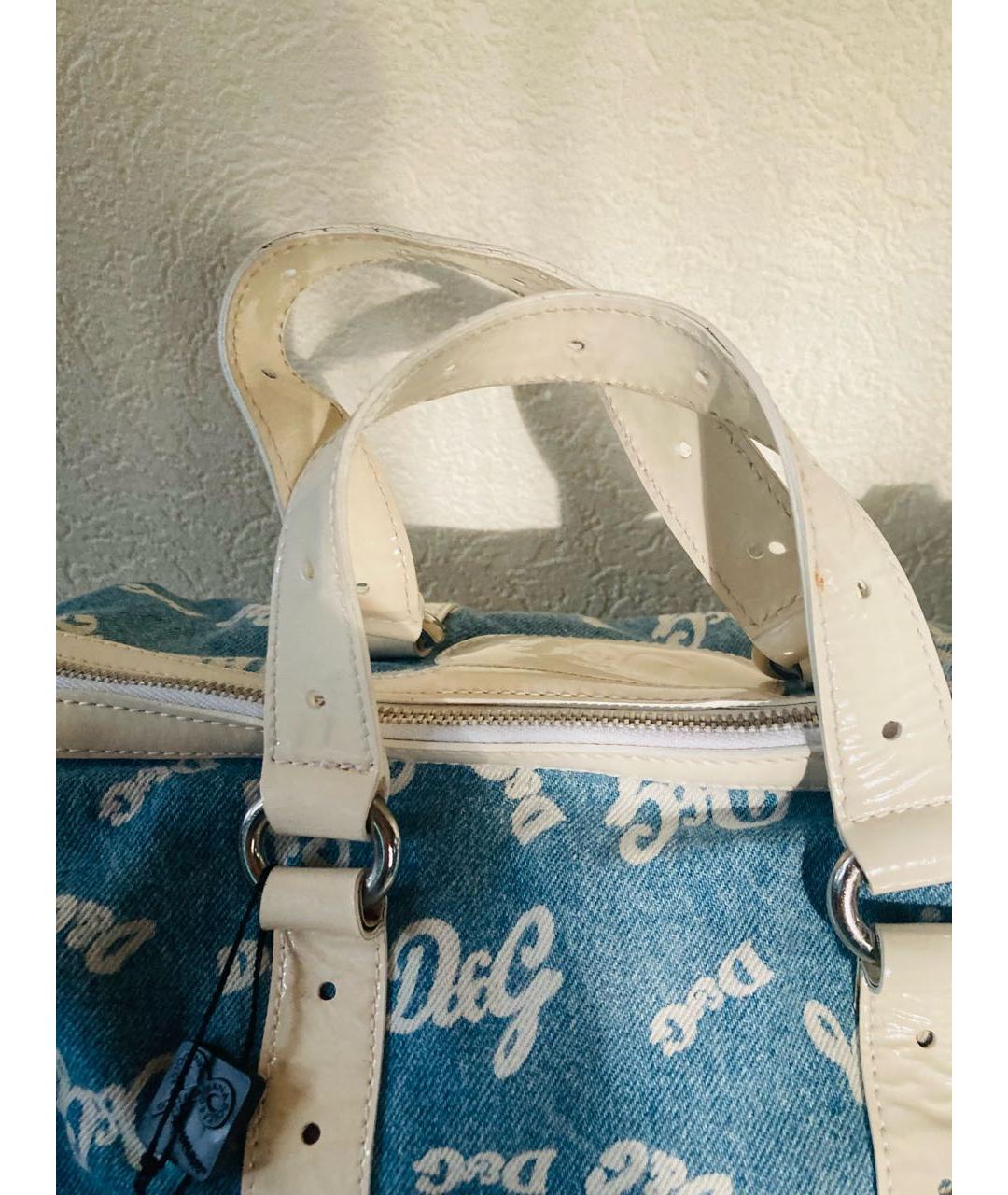 DOLCE&GABBANA Голубая деним сумка тоут, фото 3