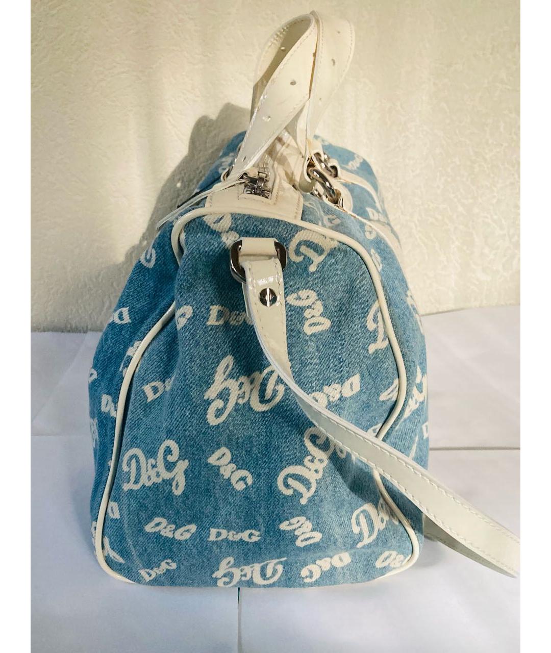 DOLCE&GABBANA Голубая деним сумка тоут, фото 4