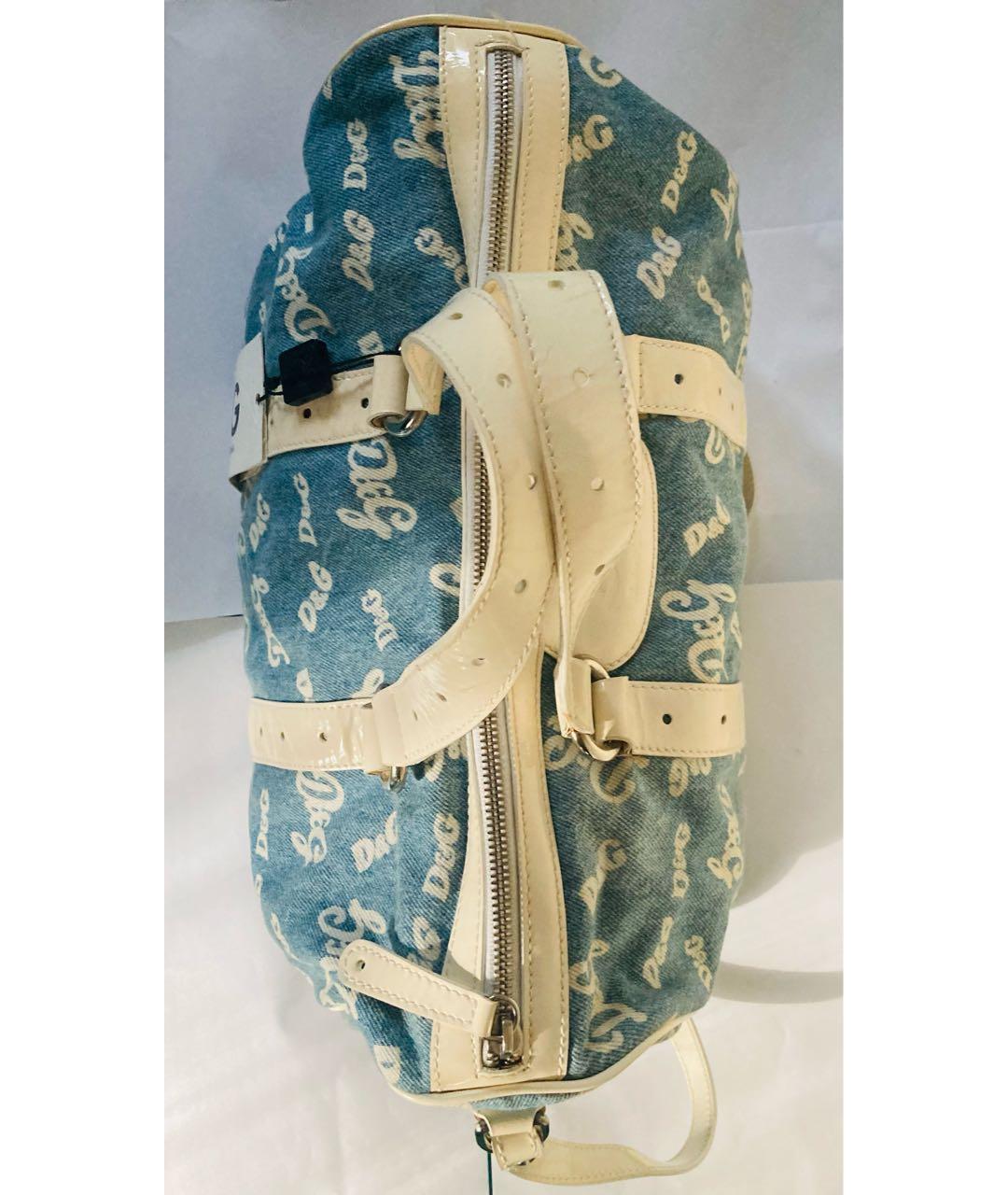 DOLCE&GABBANA Голубая деним сумка тоут, фото 5