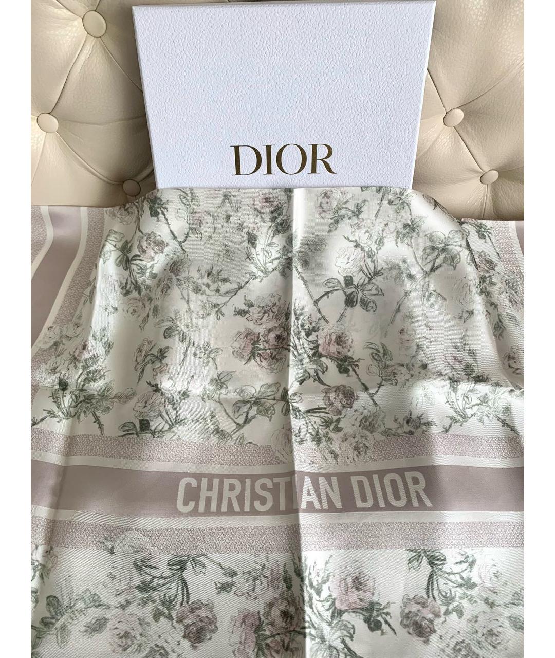 CHRISTIAN DIOR Розовый шелковый платок, фото 5