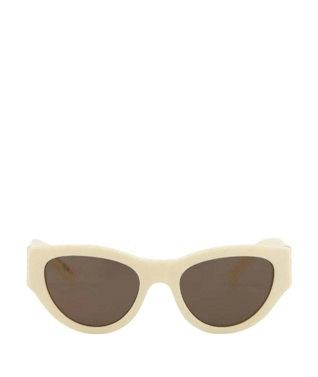 SAINT LAURENT Бежевые пластиковые солнцезащитные очки, фото 1