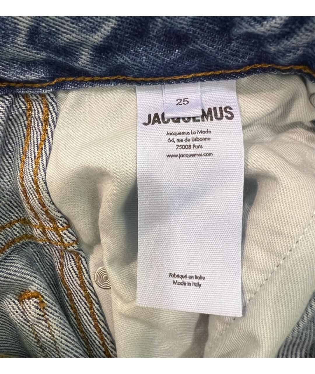 JACQUEMUS Голубые хлопковые прямые джинсы, фото 6