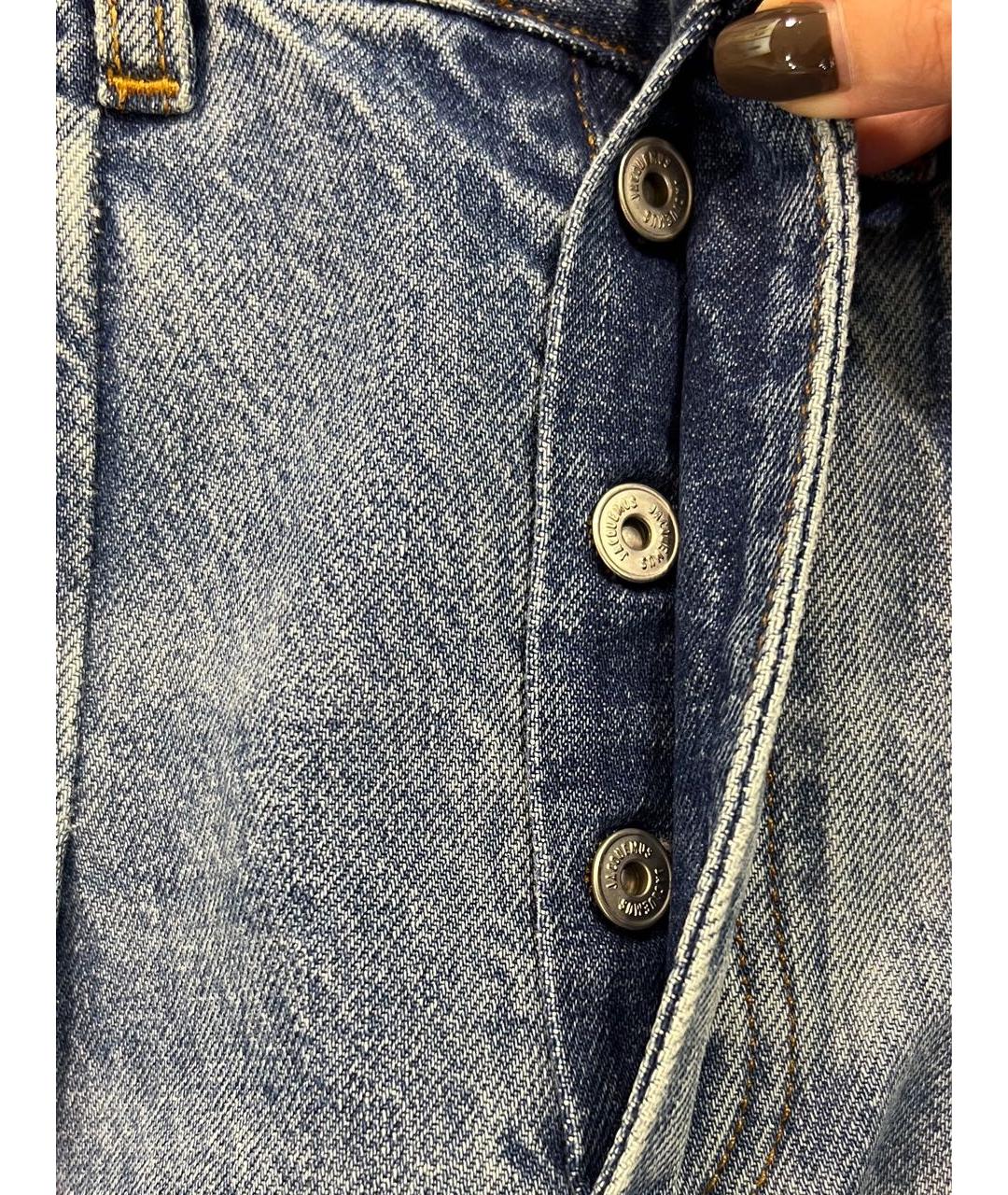 JACQUEMUS Голубые хлопковые прямые джинсы, фото 5