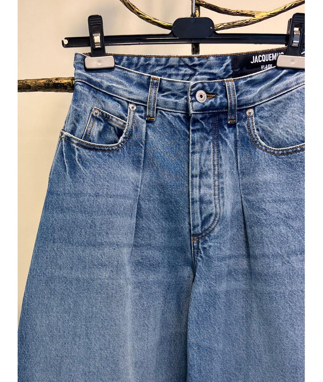 JACQUEMUS Голубые хлопковые прямые джинсы, фото 3
