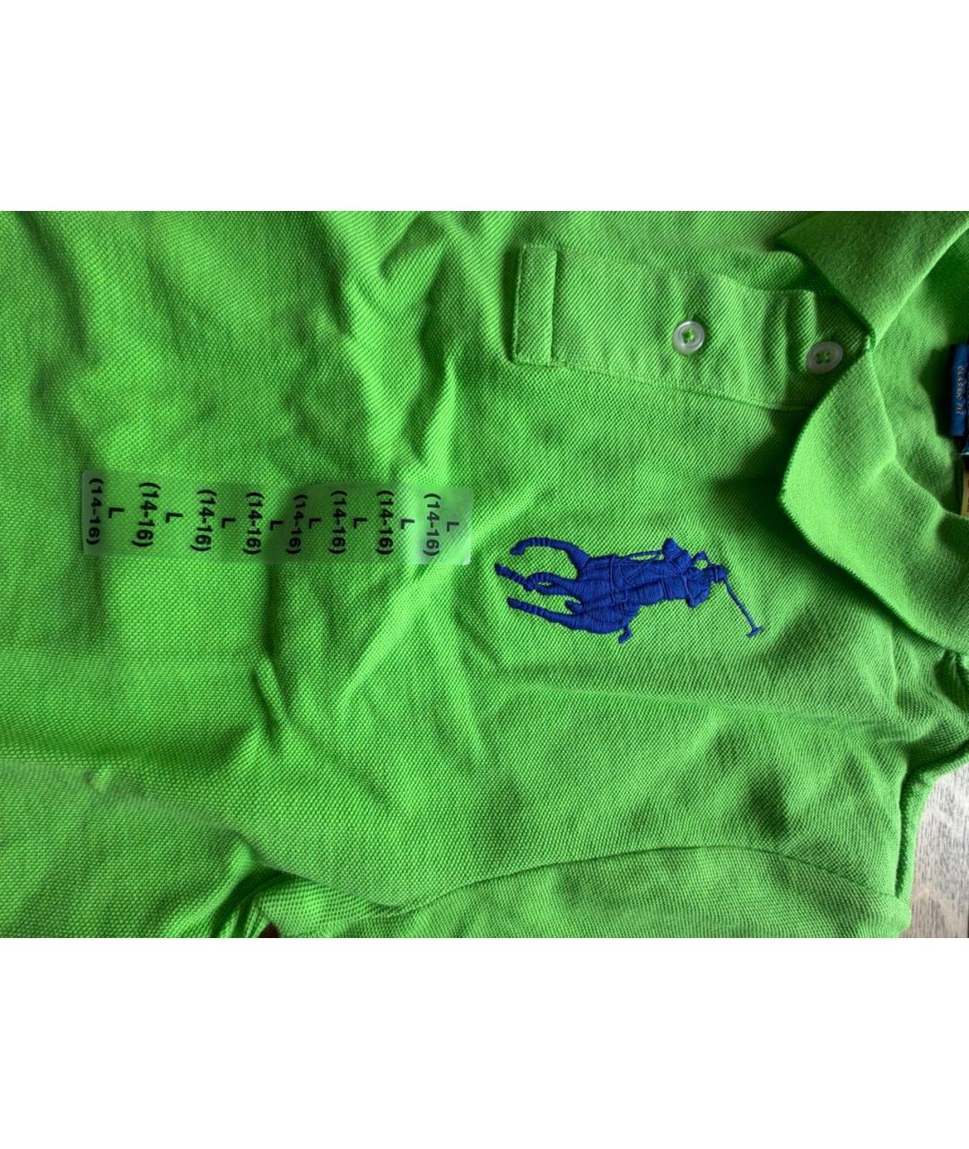 POLO RALPH LAUREN Салатовая хлопковая детская футболка, фото 4