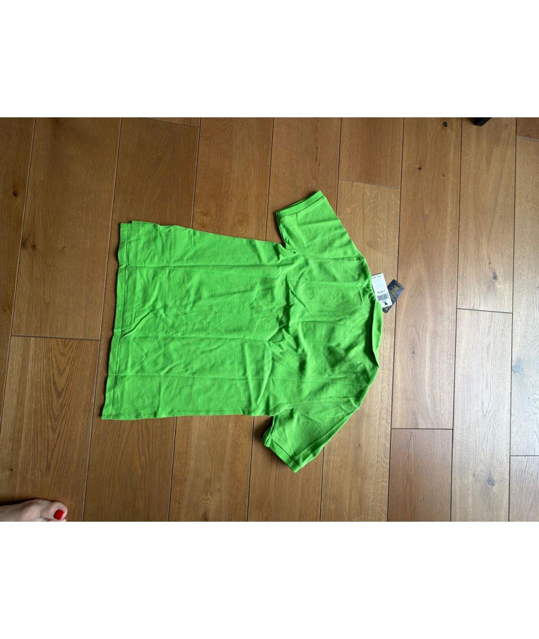 POLO RALPH LAUREN Салатовая хлопковая детская футболка, фото 2
