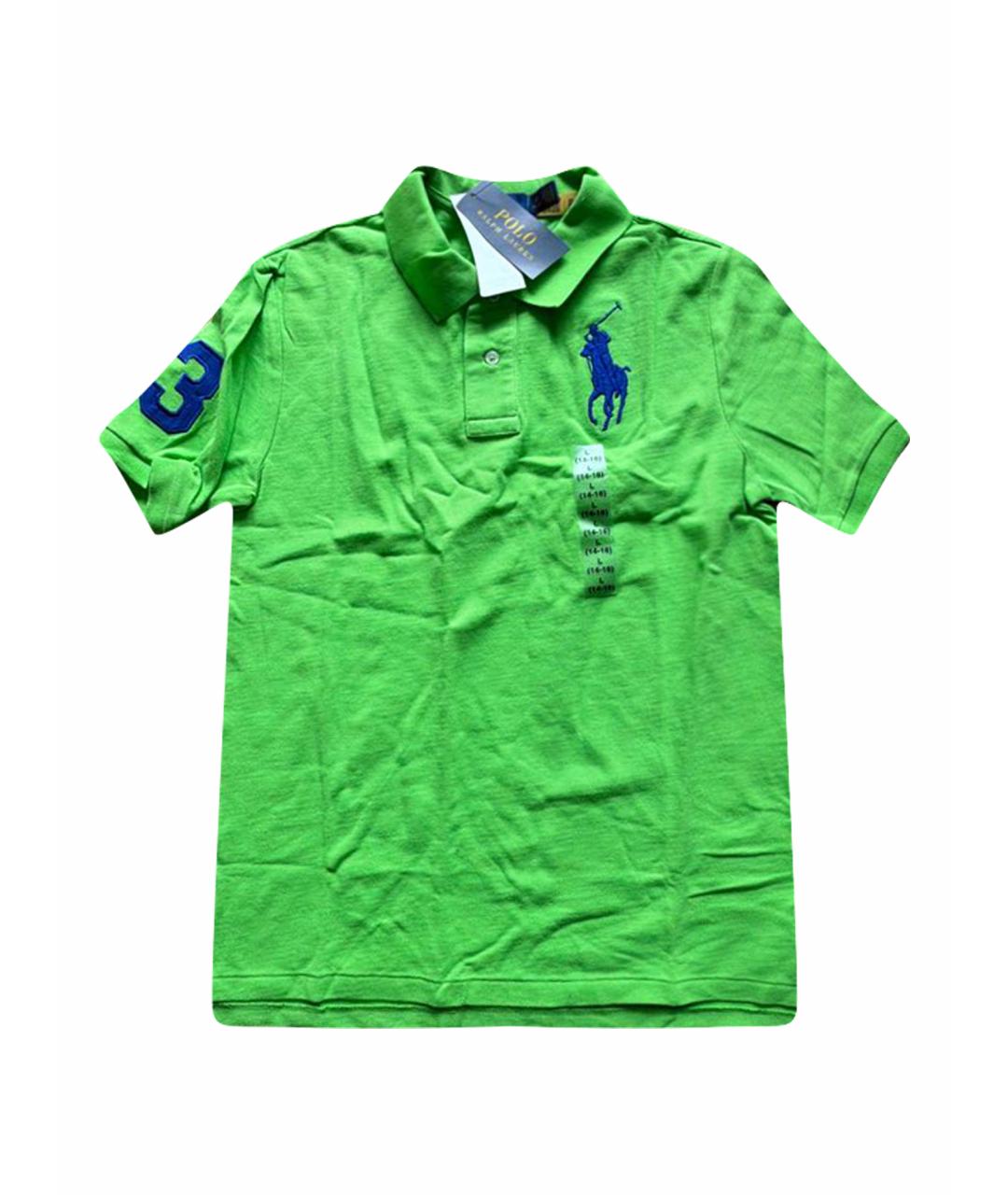 POLO RALPH LAUREN Салатовая хлопковая детская футболка, фото 1