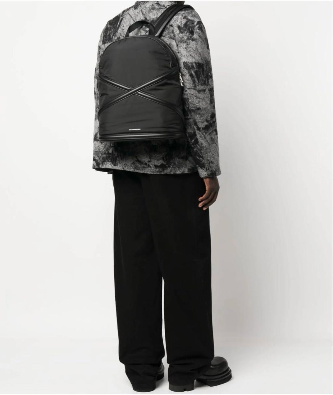 ALEXANDER MCQUEEN Черный кожаный рюкзак, фото 4