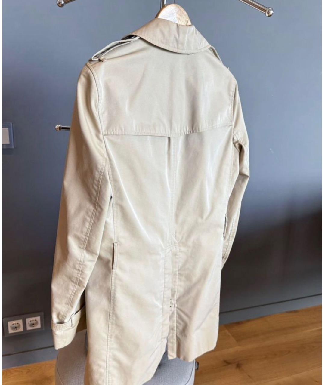 BURBERRY Бежевый хлопковый тренч / плащ, фото 2