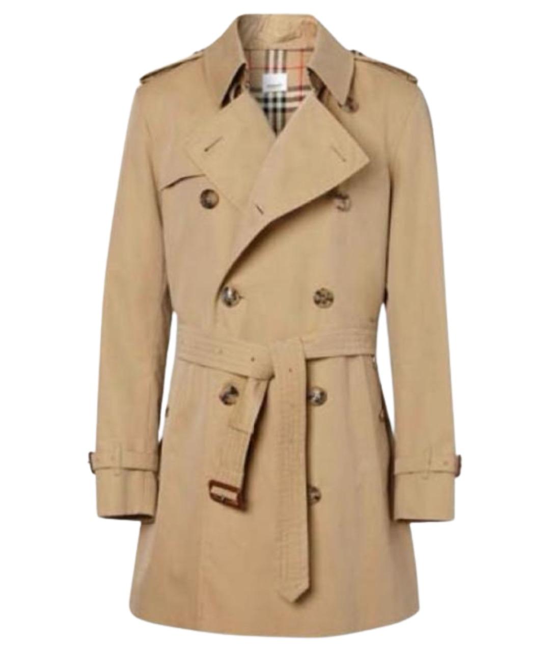 BURBERRY Бежевый хлопковый тренч / плащ, фото 1