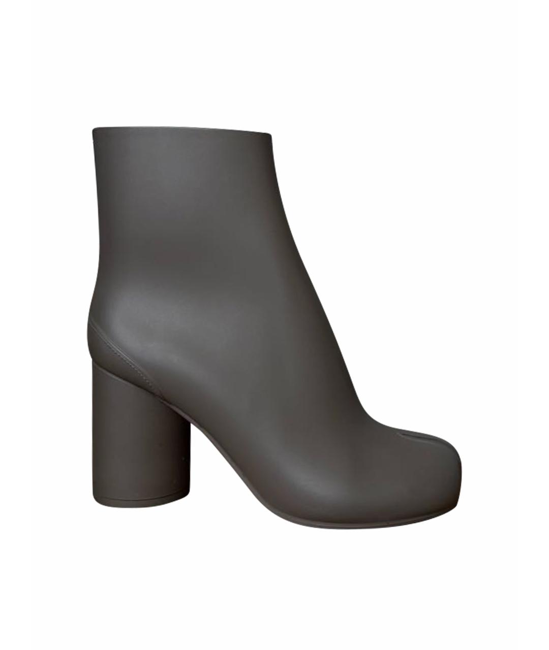 MAISON MARGIELA Антрацитовые резиновые ботильоны, фото 1