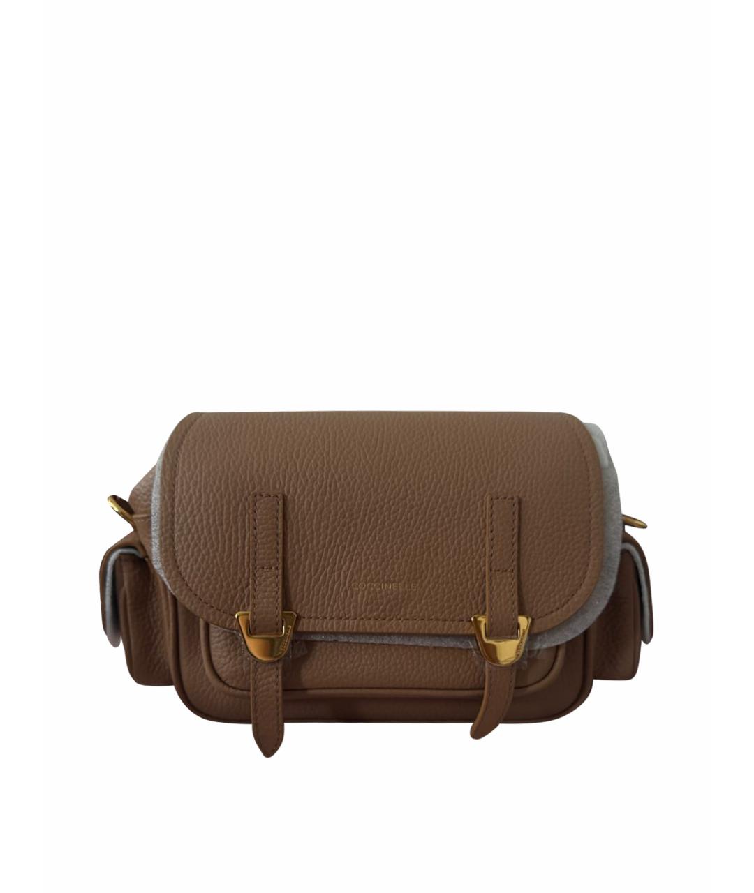 COCCINELLE Бежевая кожаная сумка через плечо, фото 1