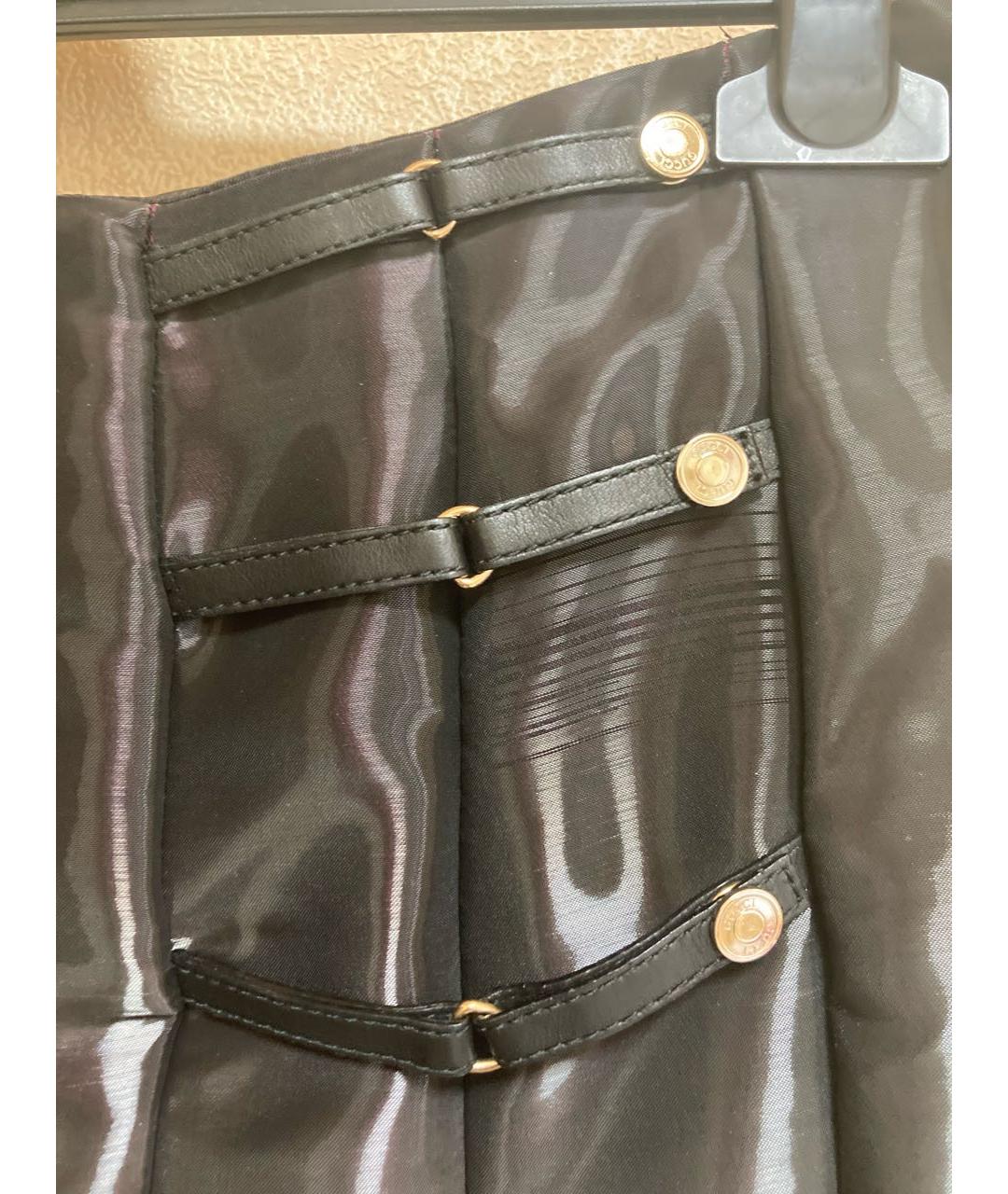 GUCCI Черная ацетатная юбка миди, фото 3