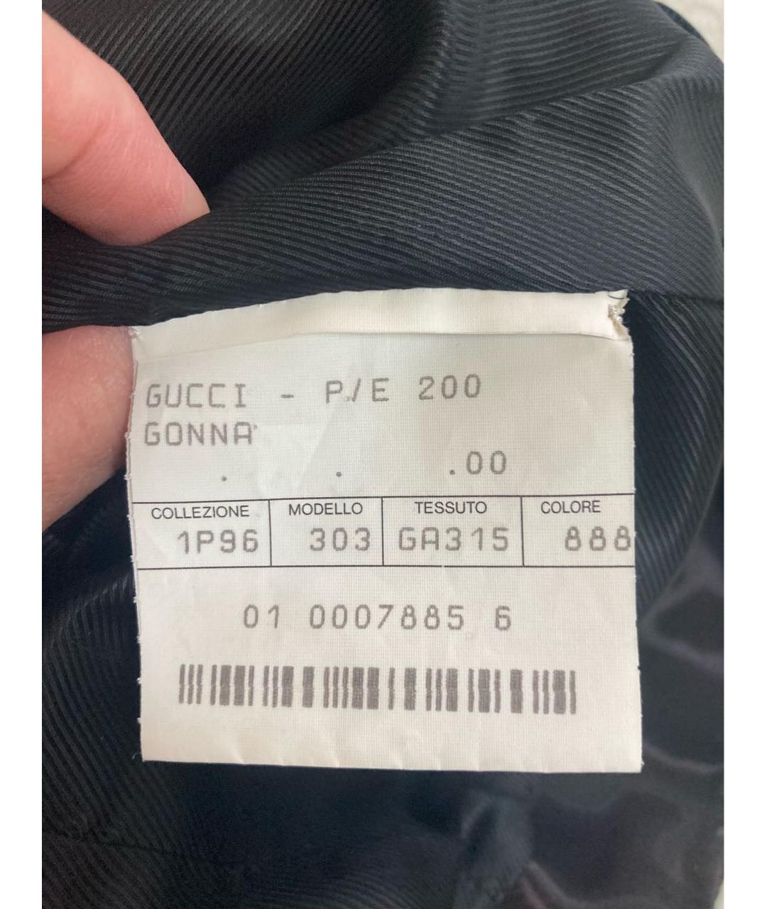 GUCCI Черная ацетатная юбка миди, фото 5