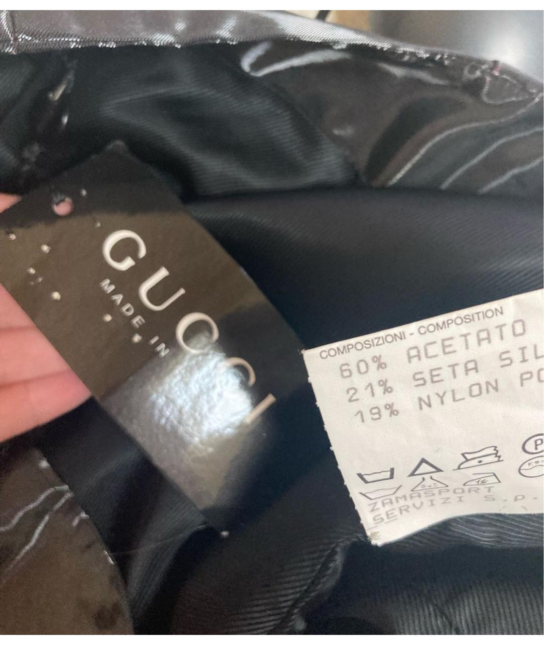 GUCCI Черная ацетатная юбка миди, фото 7