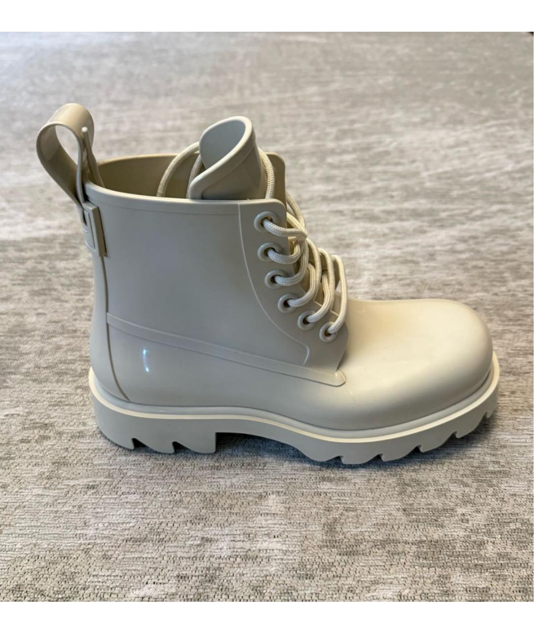 BOTTEGA VENETA Бежевые резиновые ботинки, фото 5