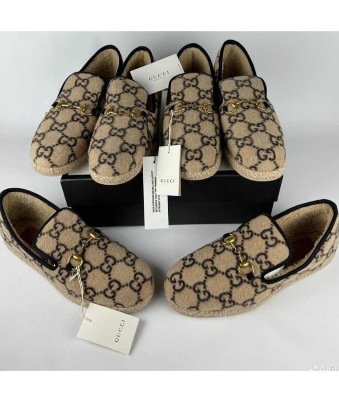 GUCCI Бежевые мокасины, фото 2