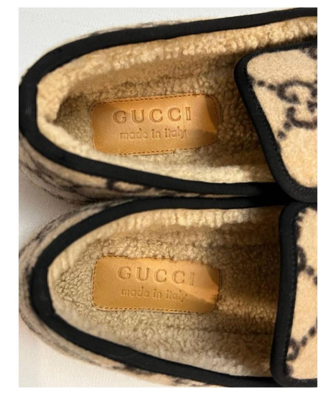 GUCCI Бежевые мокасины, фото 4