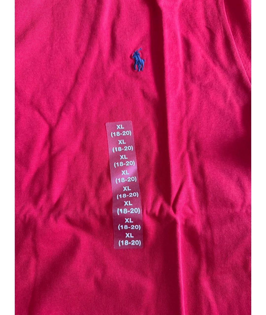 POLO RALPH LAUREN Красная хлопковая детская футболка, фото 4