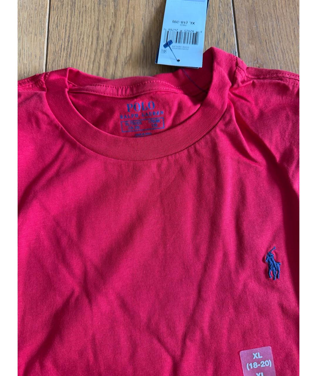 POLO RALPH LAUREN Красная хлопковая детская футболка, фото 3