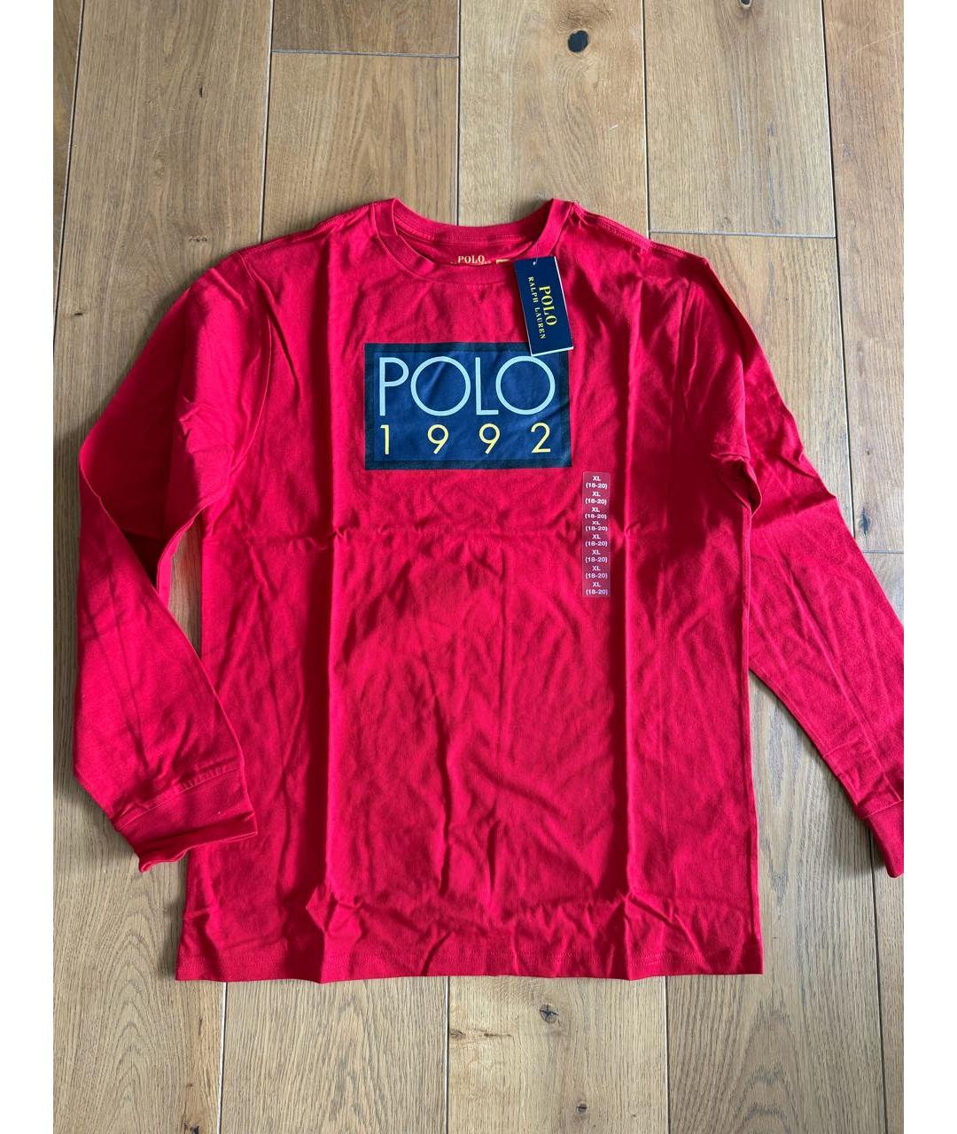 POLO RALPH LAUREN Красная хлопковая детская футболка, фото 5