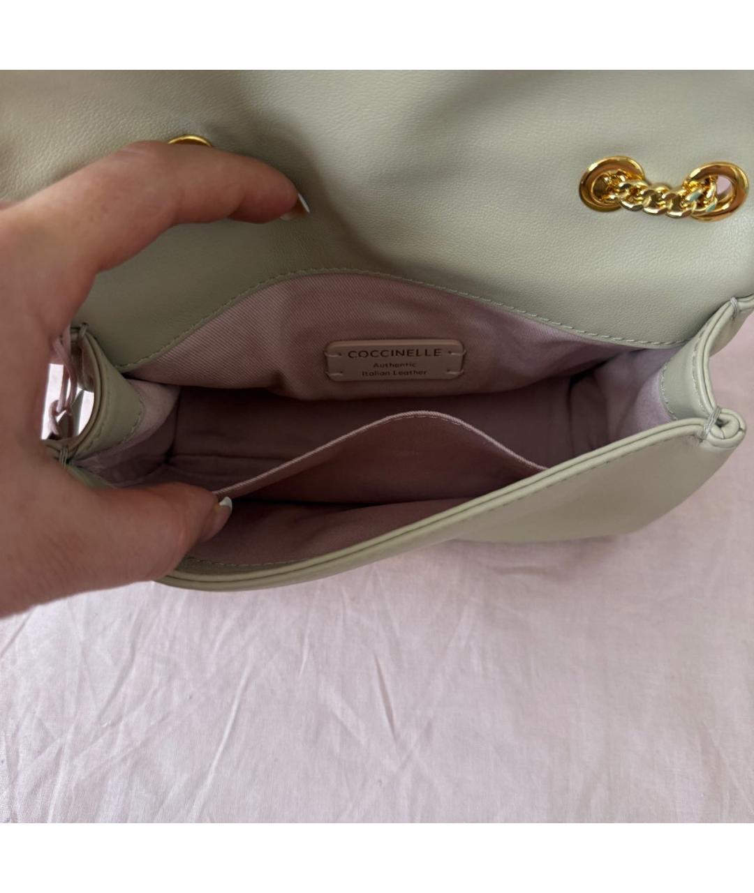 COCCINELLE Бежевая кожаная сумка через плечо, фото 4